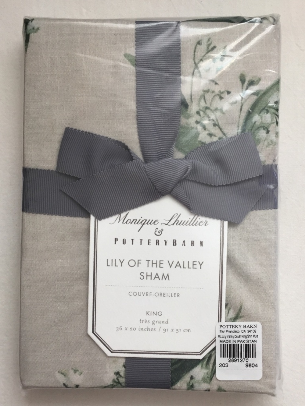 Pottery Barn Monique Lhuillier Cotton King Sham Lily of the Valley